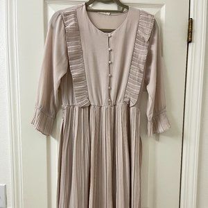 Roolee Blush Pleated Knee Length Dress
